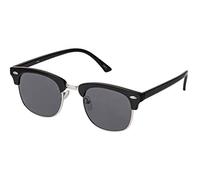 Rivet Horn Rimmed Sunglasses - Classic Unisex Adults Black Frame Black Lenses Retro UV400 Shades