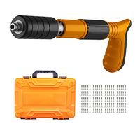 Rivet Manual Tools Steel Nails Guns Rivet Tool with 100 Nails Concrete Wall Anchor Wire Slotting Device Decoration Home Wall Fastener Metalworking Rivet Gun Tufting Gun W/Case