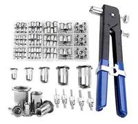 Rivet Nut Gun, Rivnut Tool - Hand Riveter Pliers Set - 7 Mandrels M3-M12 And 150 Pcs Assorted Rivnuts