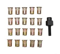 Rivet Nut Gun Tool Kit Protable Rivet Nut Tool Set Hand Riveter Nut Gun Kit with 20Pcs Nuts Included M3-4 M5 M6 M8 M10 Nut Tools with Carrying Case to Make The Work Easier(M8 20Pcs)