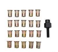 Rivet Nut Head and 20pcs Galvanized Nuts for M3 M5 M6 M8 M10 For Hand Riveting Tools Complete Repair Kit with Mandrel Tip (20Pcs)