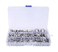 Rivet Nut Kit 165 Pcs Stainless Steel 304 M3 to M10 Pull Rivet Nuts Assortment Set with Strong Load Capacity for Metal Wood Plastic DIY Projects