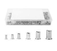 Rivet Nut Set, Hardware Fastening Supplies, 304 Stainless Steel, Resistant Inserts, with Clear Box for Sheet Metal Repair, Six Sizes for Strong Hold