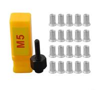 Rivet Nut Tool Kit with M3-M10 Mandrel Heads, 21-Piece Hand Riveter Set Including Aluminium Nuts and Storage Belt for Metal Repair(M5 20Pcs)