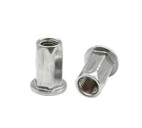 Rivet Nuts Aluminum Alloy hex Rivet Nut Metric Flat Head Blind Thread Insert Threaded Cap(M5-13 (100Pcs))