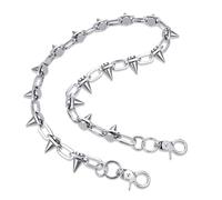 Rivet Pants Chain Hip Hop Punk Jeans Chains Goth Punk Silver-tone Spike Waist Chain Rock Belt Chains Body Jewelry Accessory for Women Men Cool Wallet Biker Keychain Trouser Halloween