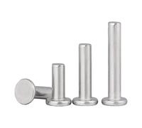 Rivets, GB109 Aluminum Solid M2-M8 Flat Thin Wafer Head Punch Self Plugging Pack of 5/10/50(6mm,50pcs M2)