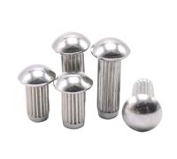 Rivets Pack，Solid Head Aluminum Rivets， Pack of 200 M2.5 Multiple Sizes 304 Stainless Steel Semi Button Head Knurled Rivet(4mm)
