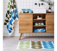 (Riviera, 50x90cm Bath Mat) Orla Kiely Bath Linen Trio Stem Towels Dune Riviera
