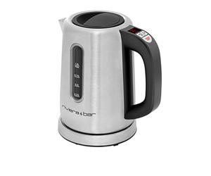 Riviera-et-Bar BBT350 Adjustable Temperature 1L Silver Stainless Steel Kettle with 11 Temp Settings, 30 Min Warm Stay, Auto Temp Memory, Deactivatable Sound Signals