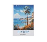 Riviera France,Jigsaw Puzzles for Adults 1000 Piece, Classic Puzzle Teens Boys Girls Puzzles Sturdy Tight Fitting Pieces,Letters On Back for Ideal Challenging And Gift(75x50cm)-GJ31