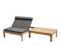 Riviera Lounge Teak with seat cushion Charcoal Outdoor Skagerak by Fritz Hansen