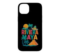 Riviera Maya Souvenir Mexico Beach Travel Icons Retro Case for iPhone 14 Plus