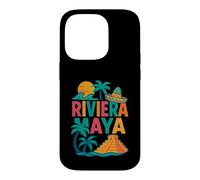 Riviera Maya Souvenir Mexico Beach Travel Icons Retro Case for iPhone 14 Pro