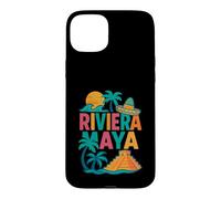 Riviera Maya Souvenir Mexico Beach Travel Icons Retro Case for iPhone 15 Plus