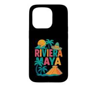 Riviera Maya Souvenir Mexico Beach Travel Icons Retro Case for iPhone 15 Pro