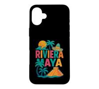Riviera Maya Souvenir Mexico Beach Travel Icons Retro Case for iPhone 16 Plus
