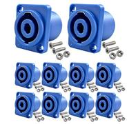 RIVIERA Speaker 4 Pole Square (Rectangle) - Speaker Panel Chassis Mount - Compatible with Neutrik Speakon Connector NA4LJ, NA4LJX, NL4MP, NL4MPR, NL4FC, NL4FX, NL4 & NL2 Series 10 Pack