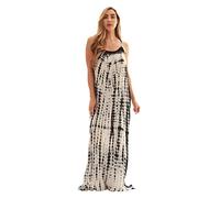 Riviera Sun Spaghetti Strap Dress, White and Black Tie Dye Dress, S