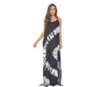Riviera Sun Tie Dye Spaghetti Strap Maxi Dress, Black / White, 3X