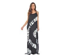 Riviera Sun Tie Dye Spaghetti Strap Maxi Dress, Black / White, M