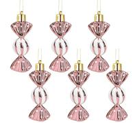 RIVIEVAL Christmas Tree Candy Ornaments - Glitter Hanging Baubles 8.3CM Sweet Shaped for Xmas Party Home Decorations(Rose gold)
