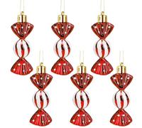 RIVIEVAL Christmas Tree Candy Ornaments - Glitter Hanging Baubles 8.3CM Sweet Shaped for Xmas Party Home Decorations(Red)