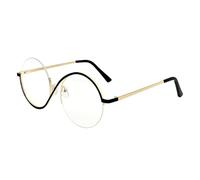 RIVIEVAL Elphaba Glasses Round Metal Frame Cosplay Eyewear Witch Costume Accessories(1Pc - Black and Gold Frame)