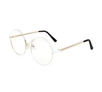 RIVIEVAL Elphaba Glasses Round Metal Frame Cosplay Eyewear Witch Costume Accessories(1Pc - White & Gold Frame)