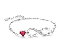 RIVIKO Infinity Love Heart Symbol Charm Bracelet for Women 925 Sterling Silver Adjustable Birthday Valentine’s Day Christmas Mothers Day Jewelry Gift for Mom Women Wife Girls Sister Her Friends