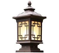 RIVILA Outdoor Pillar Light Gate Pier Wall Column Head Lamp For Outdoor Courtyard Exterior Post Light Fixture (24 * 51 * 19cm)