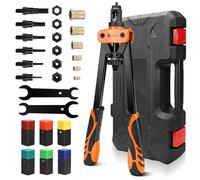 Rivnut Tool Kit, 14" Rivet Nut Tool with 205pcs Nuts Heavy Duty Rivet Gun