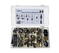 Rivnut Tool Kit Carbon Steel Heavy Duty Riveting Repair Adapter | 84-Piece Electric Power Drill Nut Set for Automotive Industrial Electronics Decoration Pipe Plate