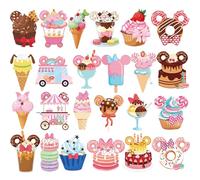 RiVolTa Magnetic Cruise Door Decorations - 24 Pieces Funny Ice Cream, Mouse, Ship, Cabin, Anchor, State Magnetic Stickers, Holiday Decoration Accessories Decals