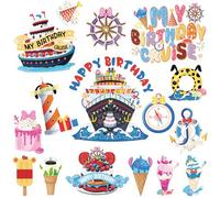 RiVolTa Mouse Birthday Cruise Magnets - 16 Pcs Cute Ship Door Decorations