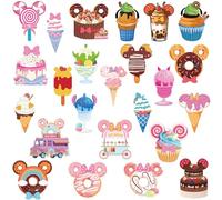 RiVolTa Mouse Cruise Door Magnets - 24 Pcs Cute Mice Decorations Magnets Ice Cream Ship Cabin Magnetic Stickers Funny Animal Stateroom Accessories Refrigerator for Carnival Summer Party Locker Decor