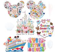 RiVolTa Mouse Cruise Door Magnets - 6 Pcs Cute Family Ship Cabin Magnetic Stickers Large Funny Mice Decorations Garage Stateroom Cabin Decal Accessories for Summer Party Carnival Holiday Fridge Decor