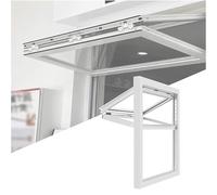 Rivorne Up And Down Folding Window, Tempered Glass Sliding Kitchen Windows, Aluminum Alloy Food Truck Service, With Safety Lock, Custom Size For Concession Stand(WxH 32x40in/81.2x101.6cm)