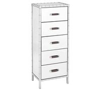 rivota mirrored glass chest of 5 drawers in silver