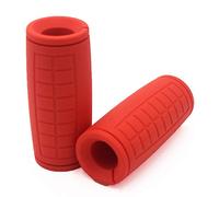 Rivotrance Thick Bar Adapter for Standard Barbells, Pull Up Bar and LAT Pull Down Cable Machine Attachment - Durable Silicone Rubber Dumbbell Handle Grips for Weight Lifting & Fitness Training(Red)