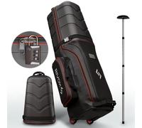 RIVOX Golf Travel Bag with Wheels - Durable Golf Travel Case Club w/ABS Hard Case Top Shell, TSA Padlock, Interior Cushion & Support Rod - Golf Accessories for Men, Golf Club Travel Bags for Airlines