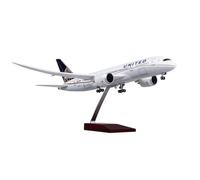 RIVPAHGQ Replica Aircraft Models 1/130 Simulation Civil Airliner Model 43cm For United Airlines 787 Scale Model Aircraft Replicas With Wheels Miniature Airplane Model(With light)