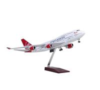 RIVPAHGQ Replica Aircraft Models 1/150 Simulation Civil Airliner Model 47cm For Virgin Atlantic B747-400 Scale Model Aircraft Replicas With Wheels Miniature Airplane Model(With light)