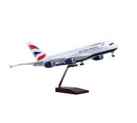 RIVPAHGQ Replica Aircraft Models 1/160 Scale Civil Aircraft Replica 45cm British Airways For Airbus A380 Plane Model For Aviation Display Miniature Airplane Model(NO light)