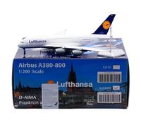 RIVPAHGQ Replica Aircraft Models 36cm Boutique Scale Aircraft Replicas 1/200 For Lufthansa For Airbus A380 D-AIMA Die-cast Airplane Models Miniature Airplane Model(Flap)
