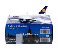 RIVPAHGQ Replica Aircraft Models 36cm Boutique Scale Aircraft Replicas 1/200 For Lufthansa For Airbus A380 D-AIMA Die-cast Airplane Models Miniature Airplane Model(Regular)