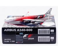 RIVPAHGQ Replica Aircraft Models 37CM Boutique Miniature Airplane 1:200 For Etihad Airways A340-600 A6-EHJ Scale Model Simulation Aircraft Miniature Airplane Model(L2165FD)