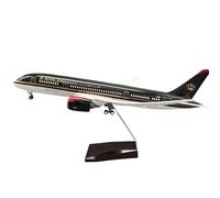 RIVPAHGQ Replica Aircraft Models 43cm Die-cast Metal Airplane 1:130 For Royal Jordanian For Boeing 787 Passenger Aircraft Model With Wheels Miniature Airplane Model(With light)