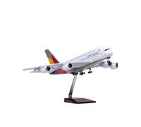 RIVPAHGQ Replica Aircraft Models 45cm A380 Scale Model Airplane 1:160 Asiana Airlines For Airbus 380 Aircraft Model Civil Aviation Cargo Plane Miniature Airplane Model(With light)