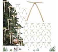 Rivweten 24 Pcs Velvet Christmas Bows for Christmas Tree Rustic Crafts Gift Bows Vintage Velvet Ribbon Bows for Xmas (white)